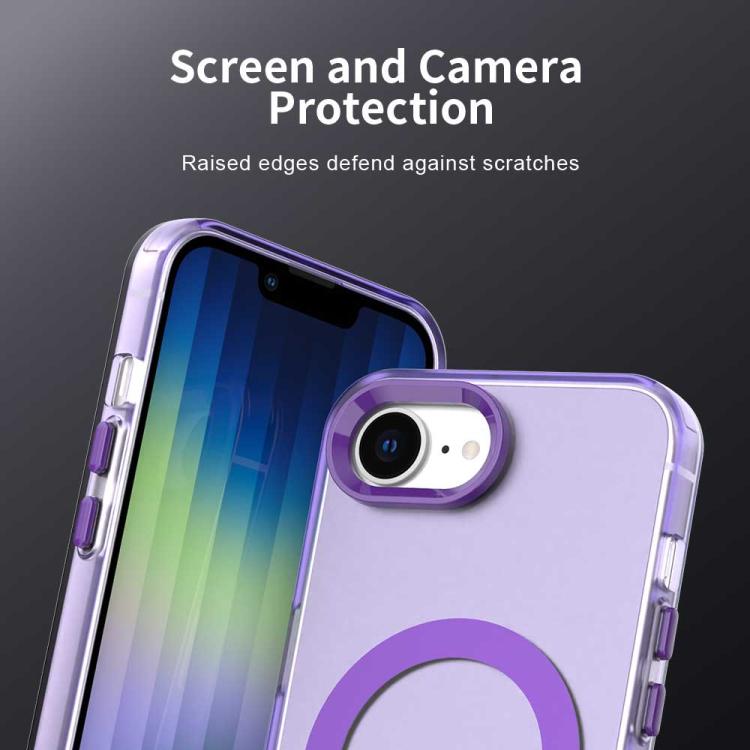 For iPhone 16e Candy Magsafe PC Hybrid TPU Phone Case(Purple) by bashfashion