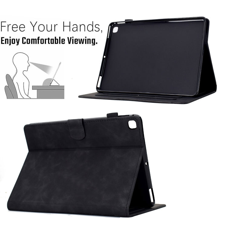 For Samsung Galaxy Tab S6 Lite P610 Cats Embossed Leather Smart Tablet Case(Black) by bashfashion