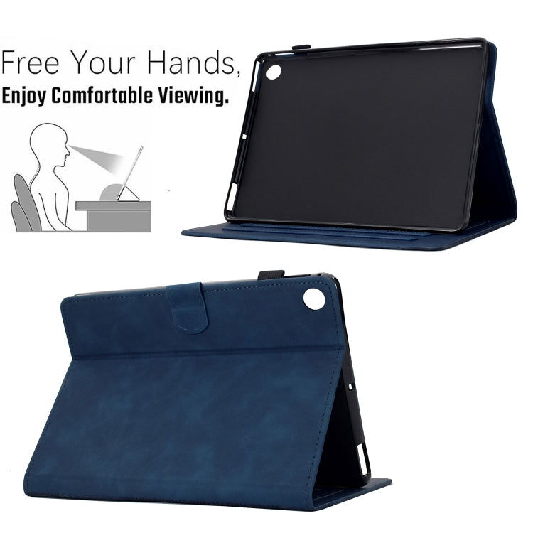 For Samsung Galaxy Tab A11+ / A9+ Cats Embossed Leather Smart Tablet Case(Dark Blue) by bashfashion