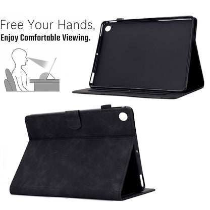 For Samsung Galaxy Tab A11+ / A9+ Cats Embossed Leather Smart Tablet Case(Black) by bashfashion