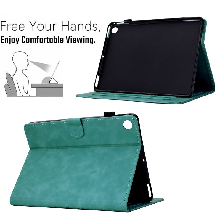 For Samsung Galaxy Tab A11+ / A9+ Cats Embossed Leather Smart Tablet Case(Light Blue) by bashfashion