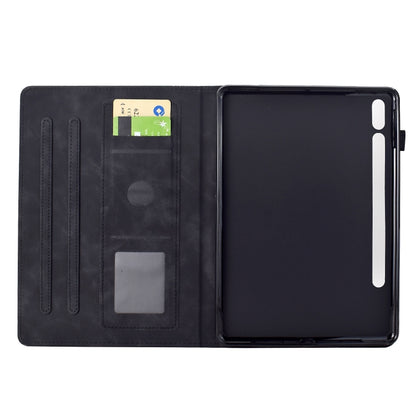 For Samsung Galaxy Tab S8 / S7 Cats Embossed Leather Smart Tablet Case(Black) by bashfashion