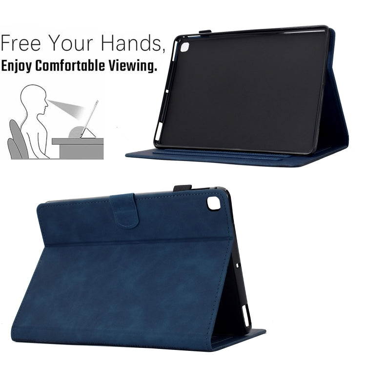For Samsung Galaxy Tab A7 2020 T500 Cats Embossed Leather Smart Tablet Case(Dark Blue) by bashfashion