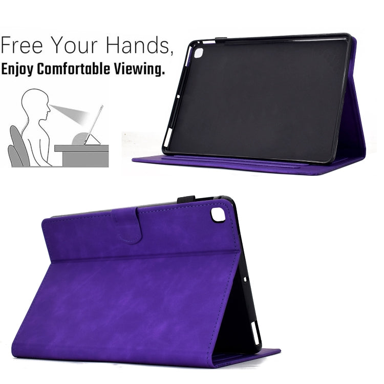 For Samsung Galaxy Tab S5e / T720 Cats Embossed Leather Smart Tablet Case(Purple) by bashfashion