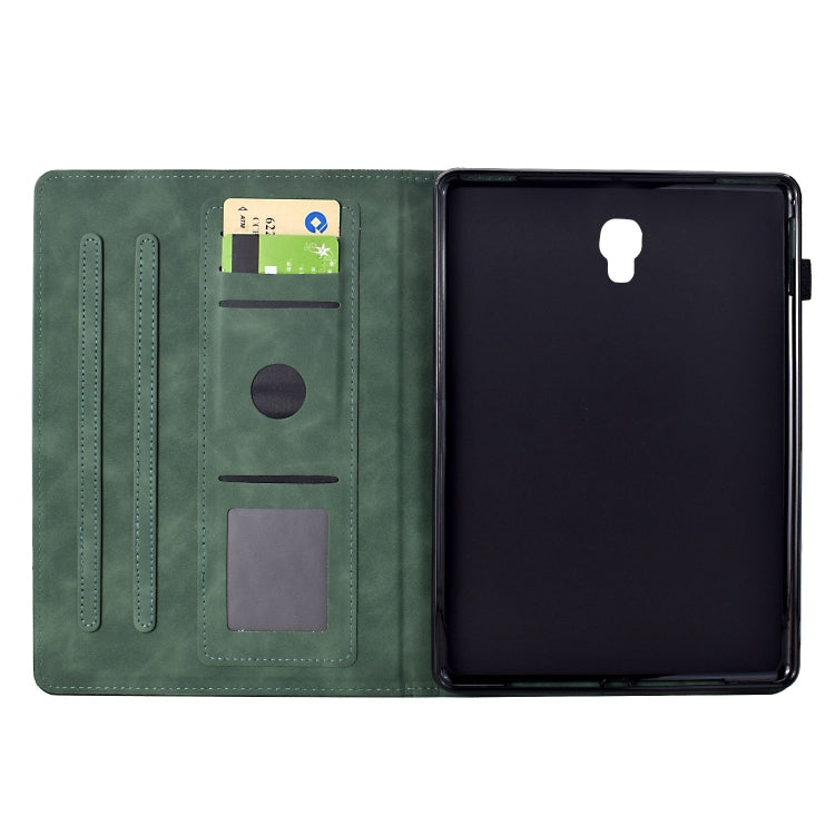 For Samsung Galaxy Tab A 10.5 T590 Cats Embossed Leather Smart Tablet Case(Green) by bashfashion