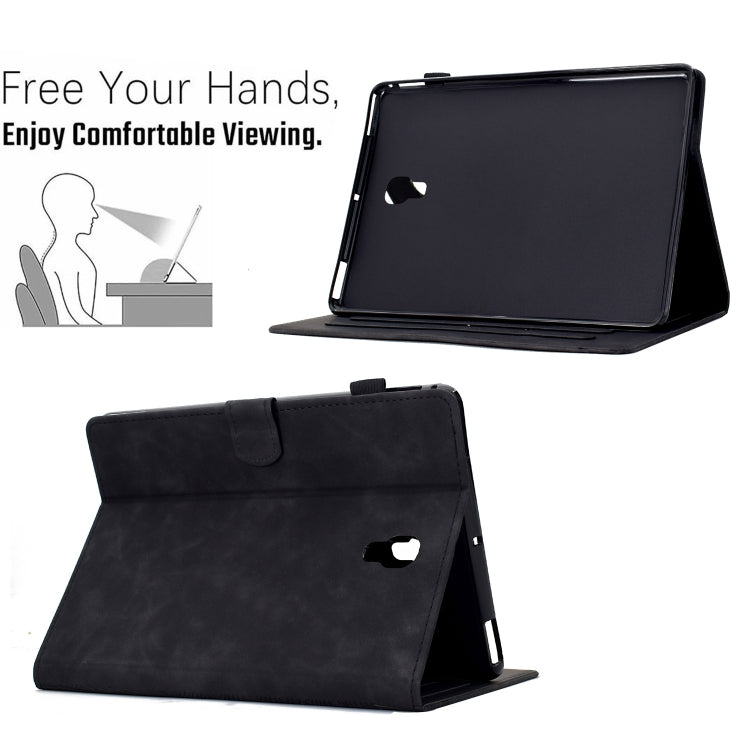 For Samsung Galaxy Tab A 10.5 T590 Cats Embossed Leather Smart Tablet Case(Black) by bashfashion