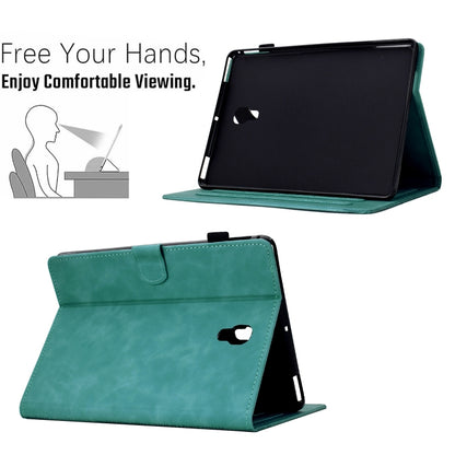 For Samsung Galaxy Tab A 10.5 T590 Cats Embossed Leather Smart Tablet Case(Light Blue) by bashfashion