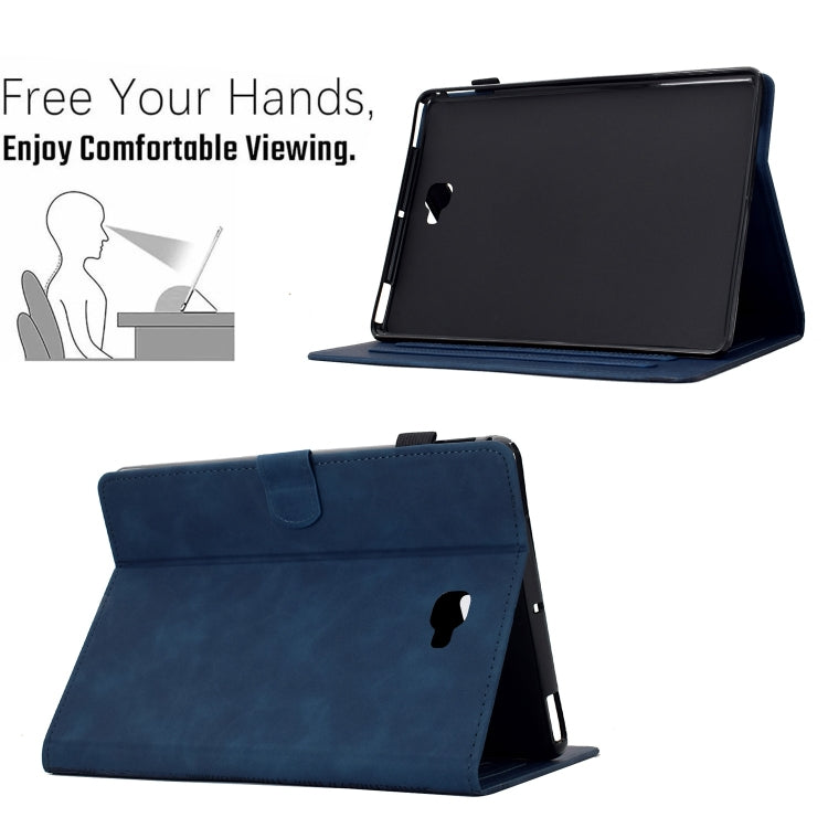 For Samsung Galaxy Tab A 10.1 2016 T580 Cats Embossed Leather Smart Tablet Case(Dark Blue) by bashfashion