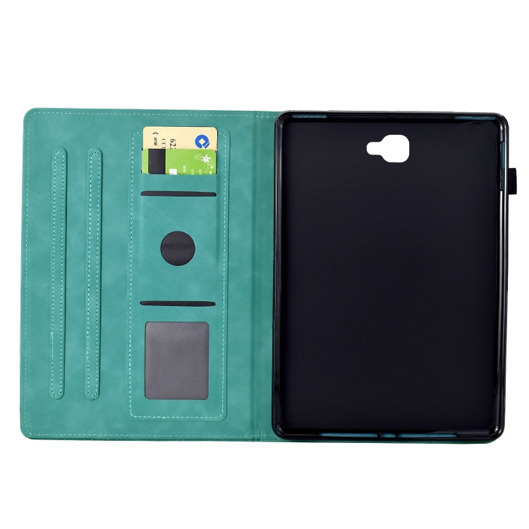 For Samsung Galaxy Tab A 10.1 2016 T580 Cats Embossed Leather Smart Tablet Case(Light Blue) by bashfashion