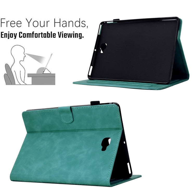 For Samsung Galaxy Tab A 10.1 2016 T580 Cats Embossed Leather Smart Tablet Case(Light Blue) by bashfashion