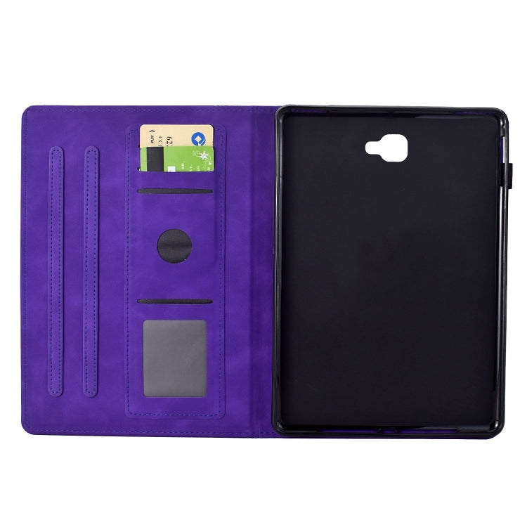 For Samsung Galaxy Tab A 10.1 2016 T580 Cats Embossed Leather Smart Tablet Case(Purple) by bashfashion