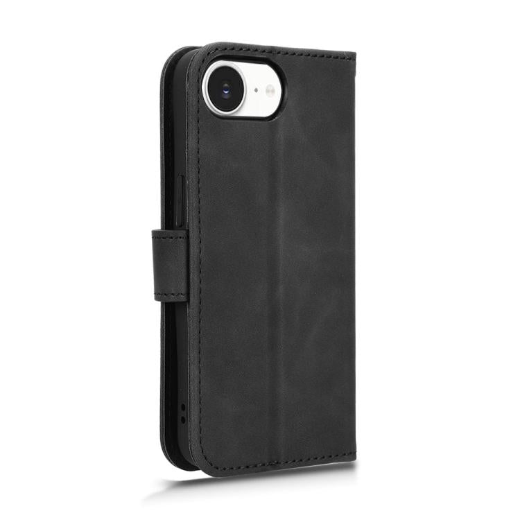 For iPhone 16e Skin Feel Magnetic Flip Leather Phone Case(Black) by bashfashion