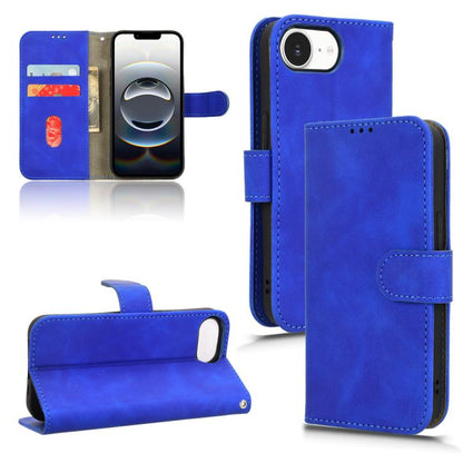For iPhone 16e Skin Feel Magnetic Flip Leather Phone Case(Blue) by bashfashion