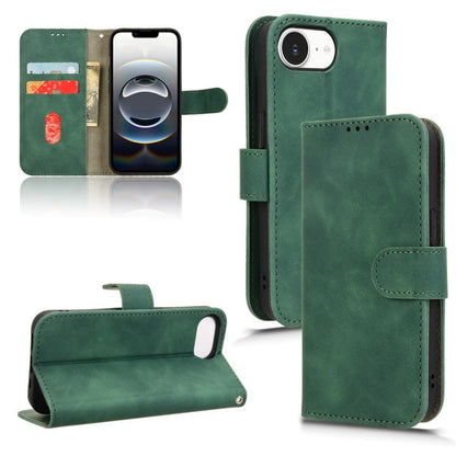 For iPhone 16e Skin Feel Magnetic Flip Leather Phone Case(Green) by bashfashion