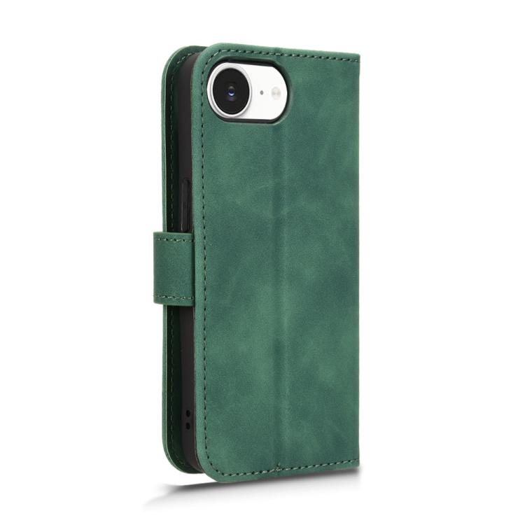For iPhone 16e Skin Feel Magnetic Flip Leather Phone Case(Green) by bashfashion