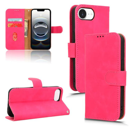 For iPhone 16e Skin Feel Magnetic Flip Leather Phone Case(Rose Red) by bashfashion