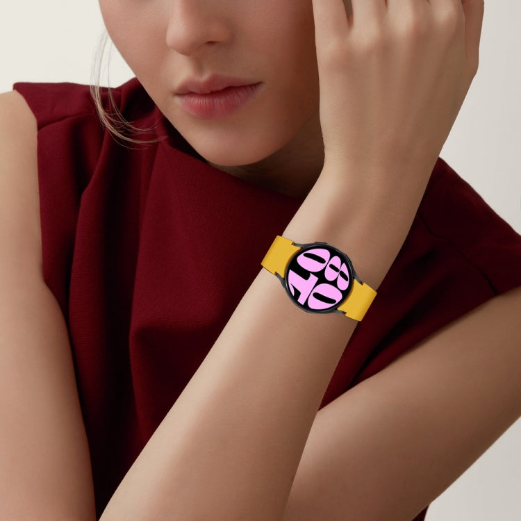 For Samsung Galaxy Watch 7 / 6 Button Style Quick Release Silicone Watch Band(Yellow) by bashfashion