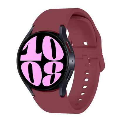 For Samsung Galaxy Watch 7 / 6 Button Style Quick Release Silicone Watch Band(Wine Red) by bashfashion