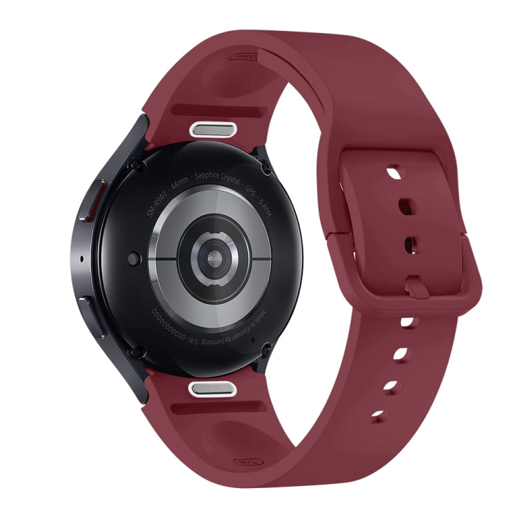 For Samsung Galaxy Watch 7 / 6 Button Style Quick Release Silicone Watch Band(Wine Red) by bashfashion