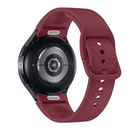 For Samsung Galaxy Watch 7 / 6 Button Style Quick Release Silicone Watch Band(Wine Red) by bashfashion