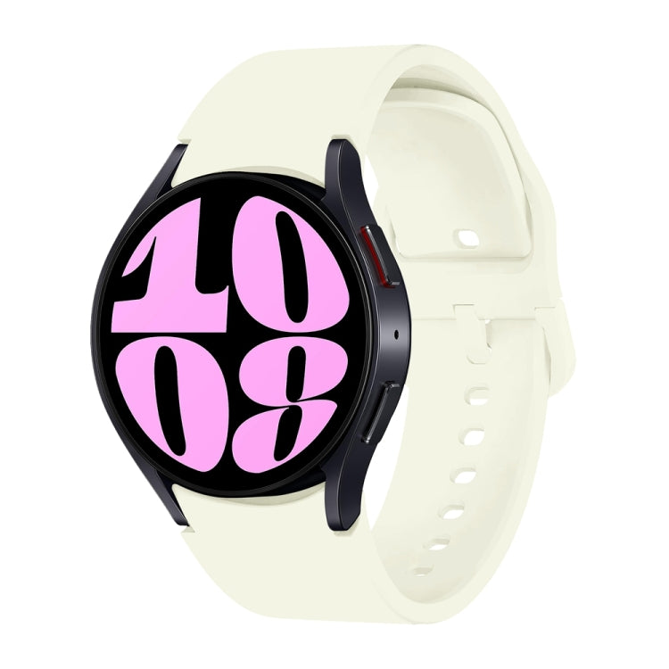 For Samsung Galaxy Watch 7 / 6 Button Style Quick Release Silicone Watch Band(Creamy White) by bashfashion