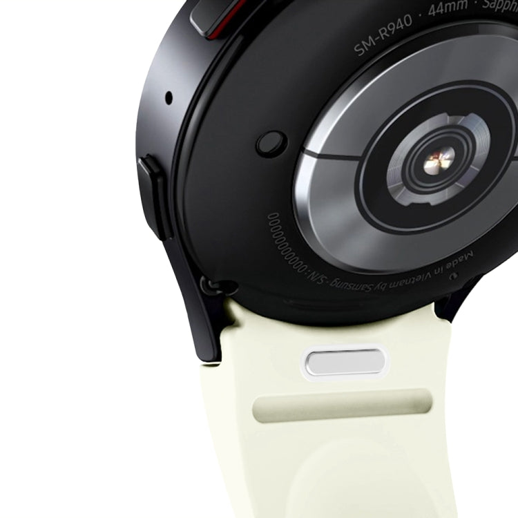 For Samsung Galaxy Watch 7 / 6 Button Style Quick Release Silicone Watch Band(Creamy White) by bashfashion