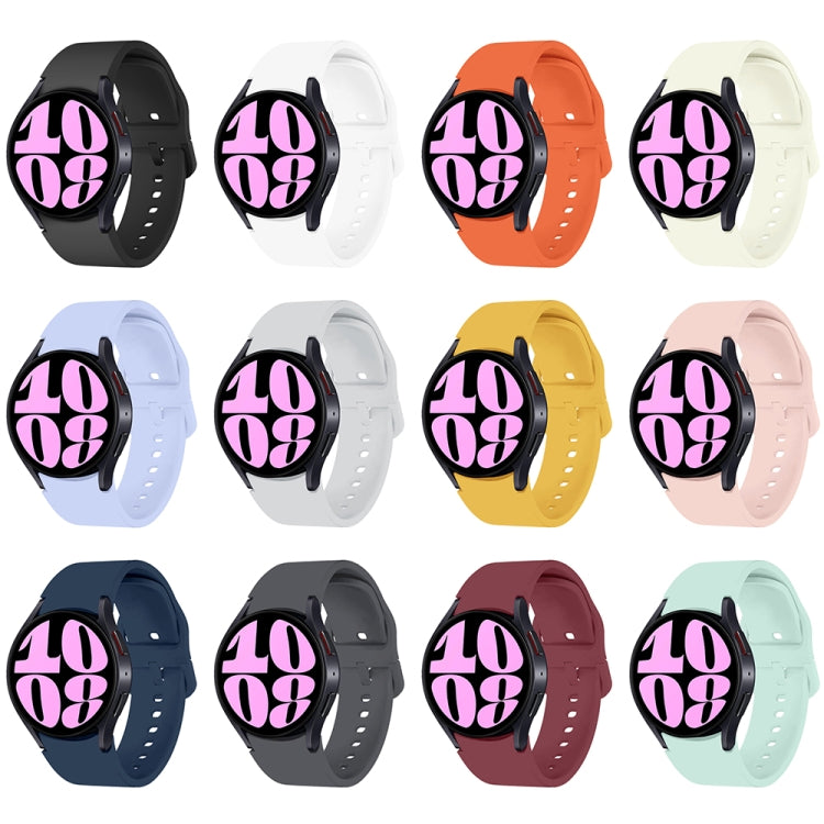 For Samsung Galaxy Watch 7 / 6 Button Style Quick Release Silicone Watch Band(Creamy White) by bashfashion