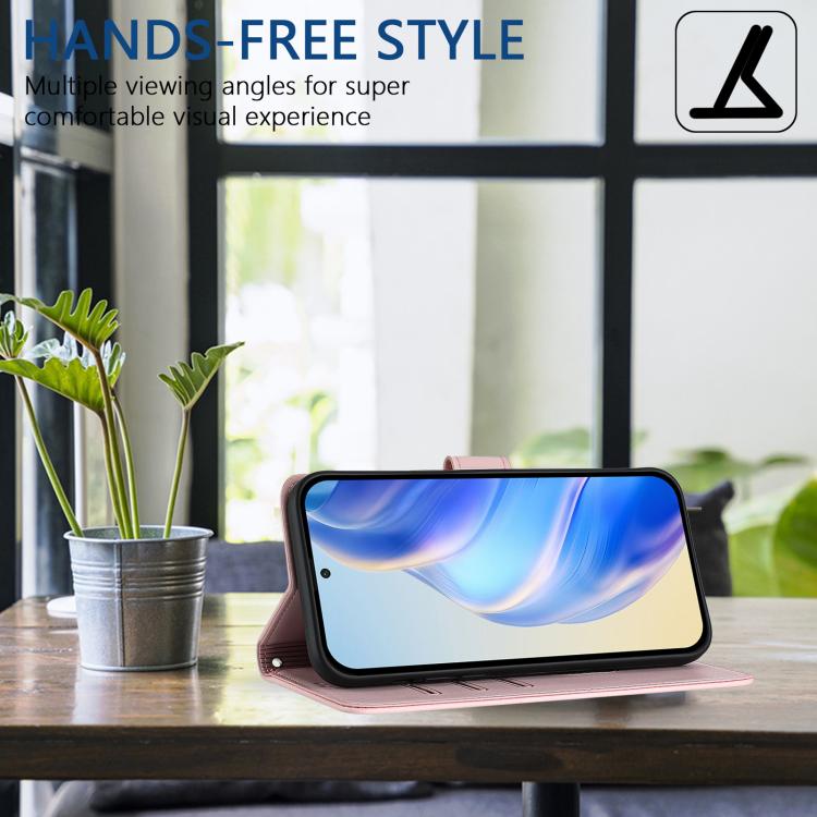 For iPhone 16e Honeycomb Embossing RFID Leather Phone Case(Pink) by bashfashion