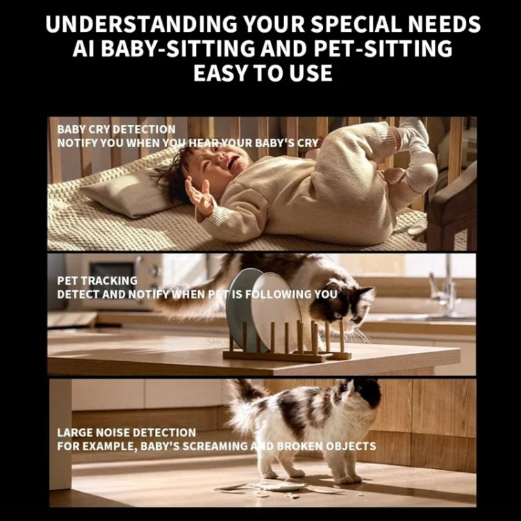 Original Xiaomi Smart Camera C700 4K 360 Viewing Angle Full-Color Night Vision AI Camera, Plug:US Plug by Xiaomi