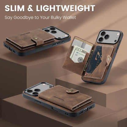 For iPhone 17 Pro Max JEEHOOD J01 Retro Magnetic Detachable Wallet Phone Case(Brown) by JEEHOOD