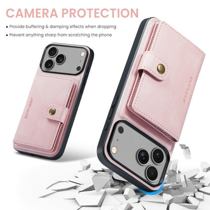 For iPhone 17 Pro Max JEEHOOD J01 Retro Magnetic Detachable Wallet Phone Case(Pink) by JEEHOOD