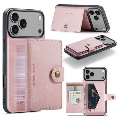 For iPhone 17 Pro JEEHOOD J01 Retro Magnetic Detachable Wallet Phone Case(Pink) by JEEHOOD