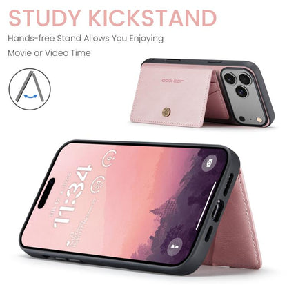 For iPhone 17 Pro JEEHOOD J01 Retro Magnetic Detachable Wallet Phone Case(Pink) by JEEHOOD