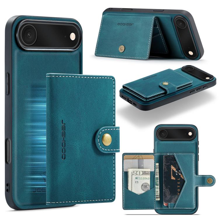 For iPhone Air JEEHOOD J01 Retro Magnetic Detachable Wallet Phone Case(Blue) by JEEHOOD