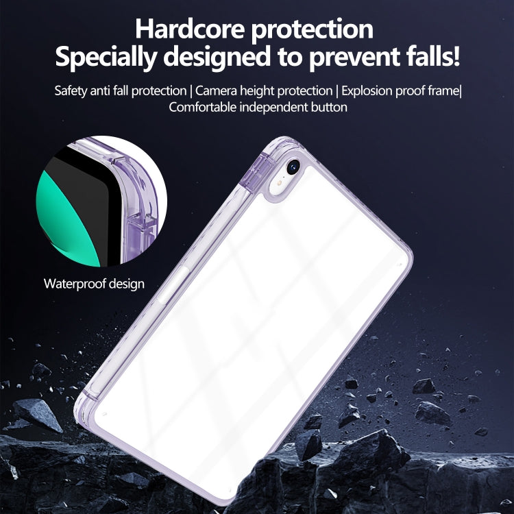 For iPad Air 13 2025 / 2024 Acrylic Hybrid TPU Tablet Case with Pen Slot(Purple) by bashfashion