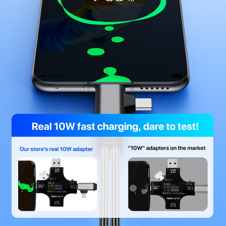 4 in 1 USB-C / Type-C, 8 Pin to 3.5mm, USB-C / Type-C Audio Adapter Cable, Length:70mm(Black) by bashfashion