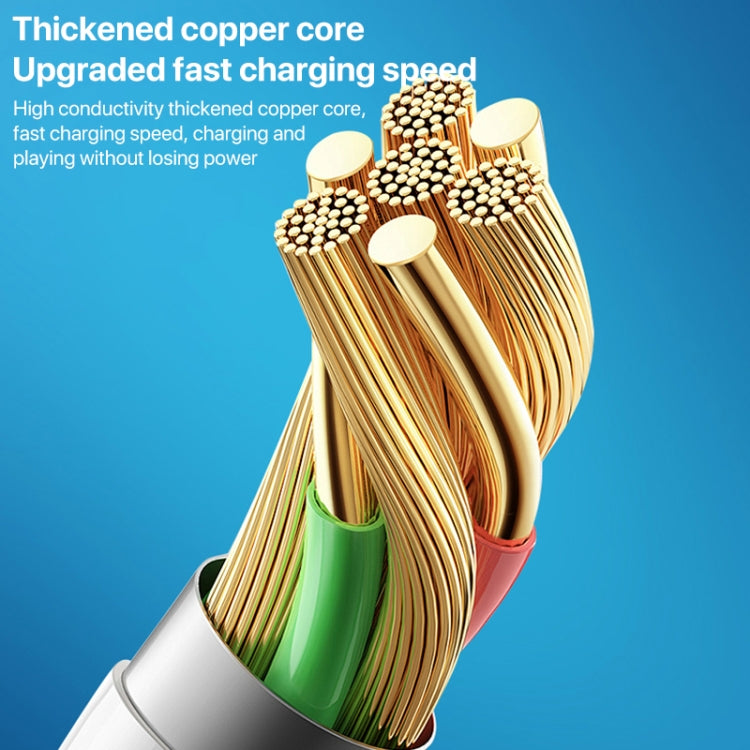 4 in 1 USB-C / Type-C, 8 Pin to 3.5mm, USB-C / Type-C Audio Adapter Cable, Length:70mm(Grey) by bashfashion