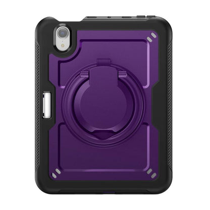 For iPad mini 2024 / mini 6 Honeycomb Hybrid Tablet Case with Handle Holder & Strap(Purple) by bashfashion