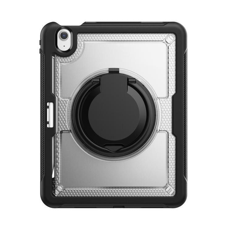 For iPad Air 11 2025 / 2024 Honeycomb Hybrid Tablet Case with Handle Holder & Strap(Transparent) by bashfashion