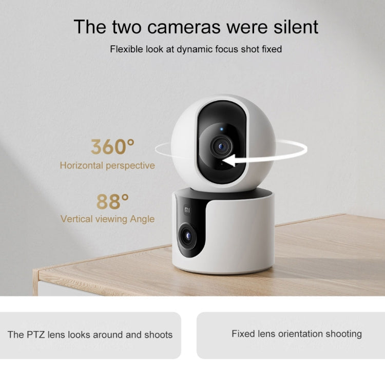 Original Xiaomi Smart Camera C300 Dual Lens Edition 3MP Support AI Detection, US Plug(White) by Xiaomi