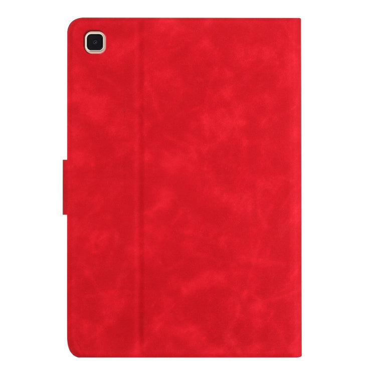 For Samsung Galaxy Tab A7 Lite Embossed Couple Cat Smart Tablet Leather Case(Red) by bashfashion