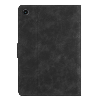 For Samsung Galaxy Tab A11 / A9 Embossed Couple Cat Smart Tablet Leather Case(Black) by bashfashion