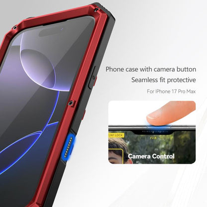 For iPhone 17 Pro Max R-JUST Life Waterproof Dustproof Shockproof Holder Phone Case(Red) by R-JUST