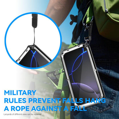 For iPhone 17 Pro Max R-JUST Life Waterproof Dustproof Shockproof Holder Phone Case(Silver) by R-JUST