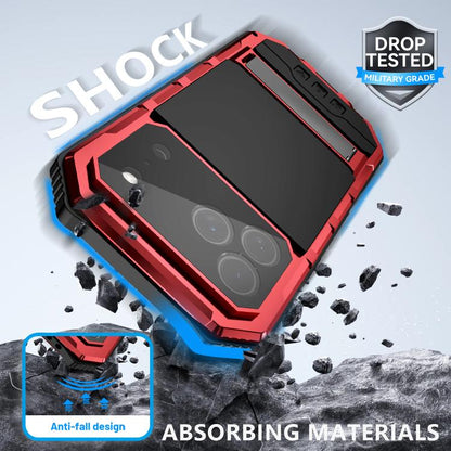 For iPhone 17 Pro R-JUST Life Waterproof Dustproof Shockproof Holder Phone Case(Red) by R-JUST