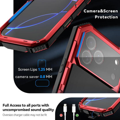 For iPhone 17 Pro R-JUST Life Waterproof Dustproof Shockproof Holder Phone Case(Red) by R-JUST