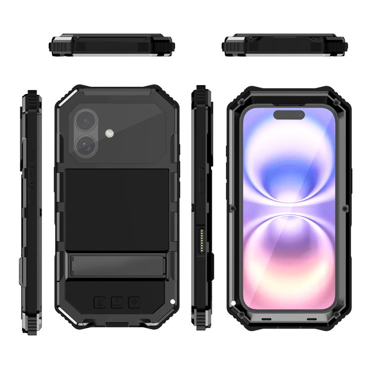 For iPhone 17 R-JUST Life Waterproof Dustproof Shockproof Holder Phone Case(Black) by R-JUST
