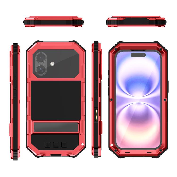 For iPhone 17 R-JUST Life Waterproof Dustproof Shockproof Holder Phone Case(Red) by R-JUST
