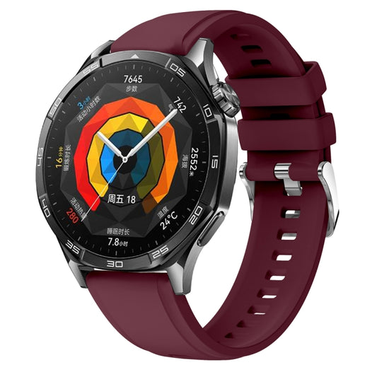 For Huawei Watch GT 5 46mm Official 22mm Silicone Watch Band(Wine Red) by bashfashion