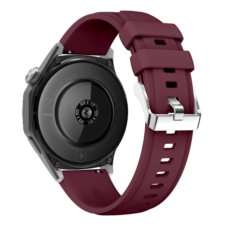 For Huawei Watch GT 5 46mm Official 22mm Silicone Watch Band(Wine Red) by bashfashion